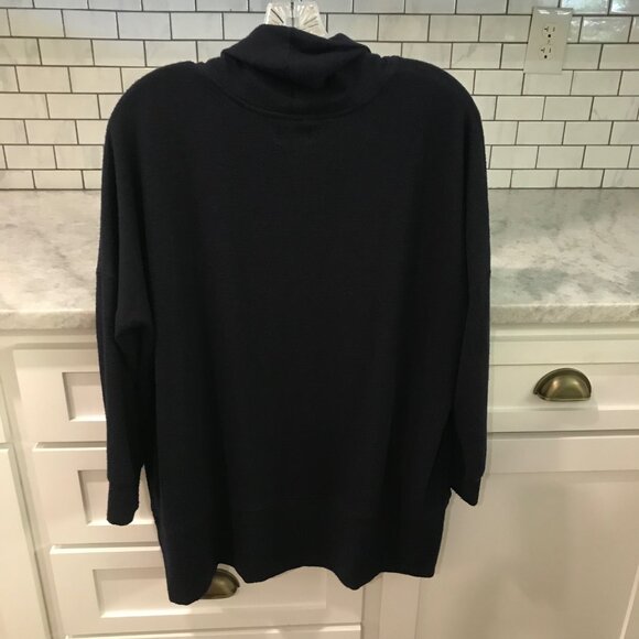 Sundry Sweater Cardigan Womens 0 Or XS Navy Blue Open Front Baggy - Picture 2 of 8